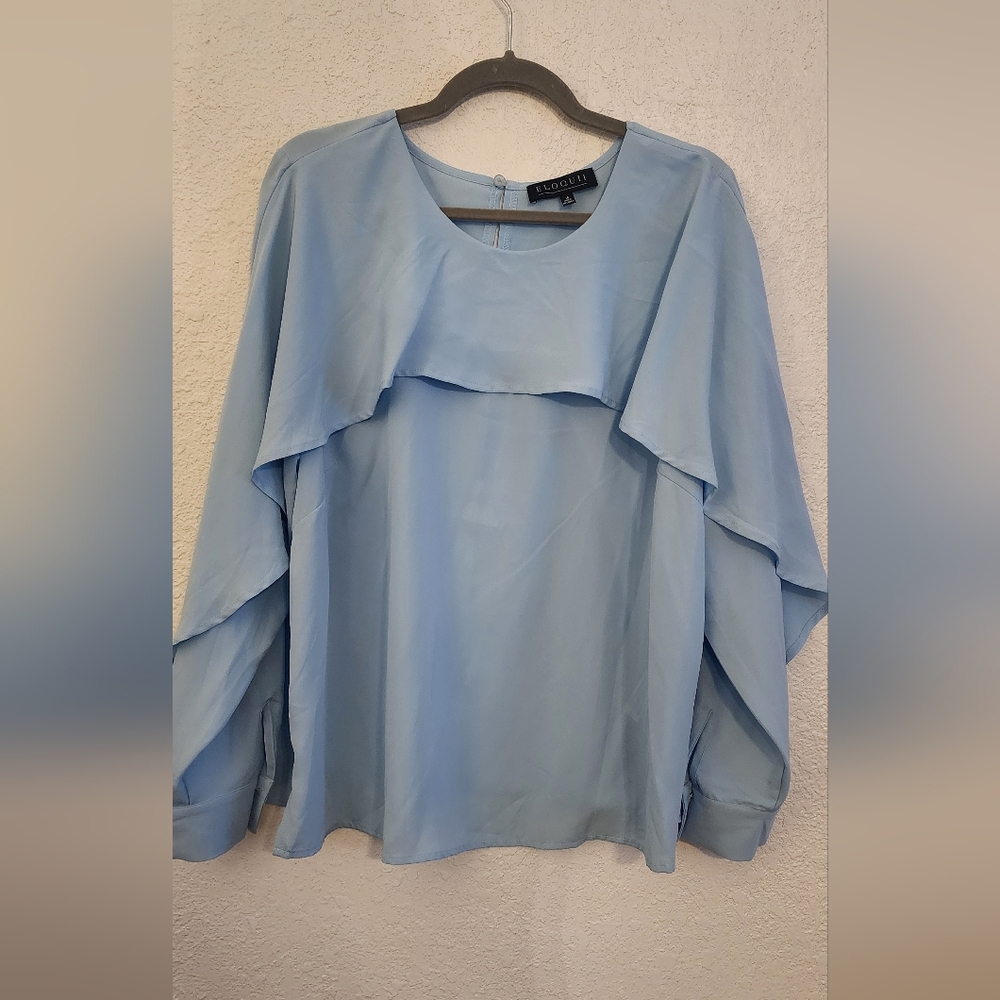 NWOT Eloquii Elegant Blue Women's Top